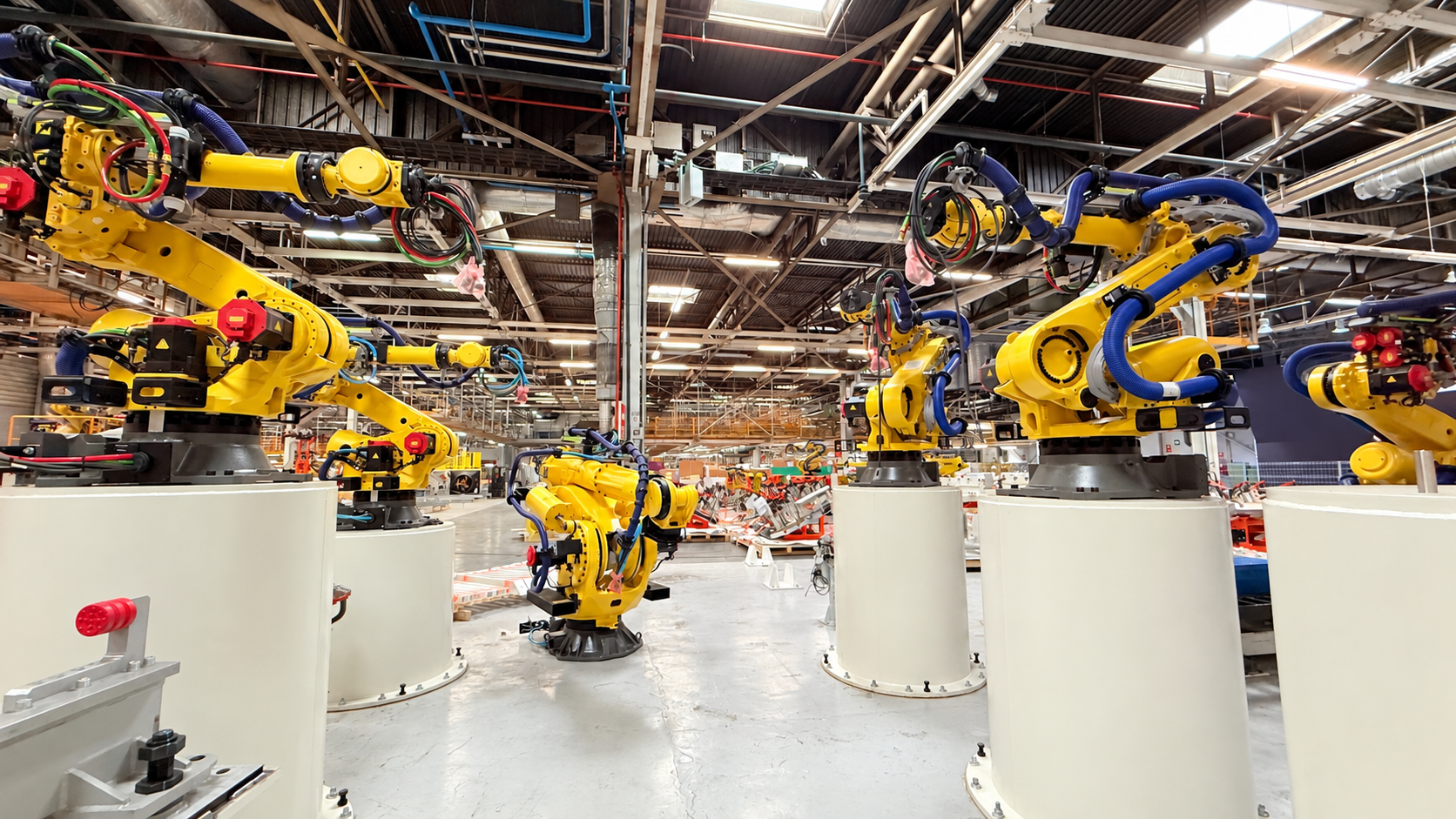 Montage einer robotergestützten Schweißlinie